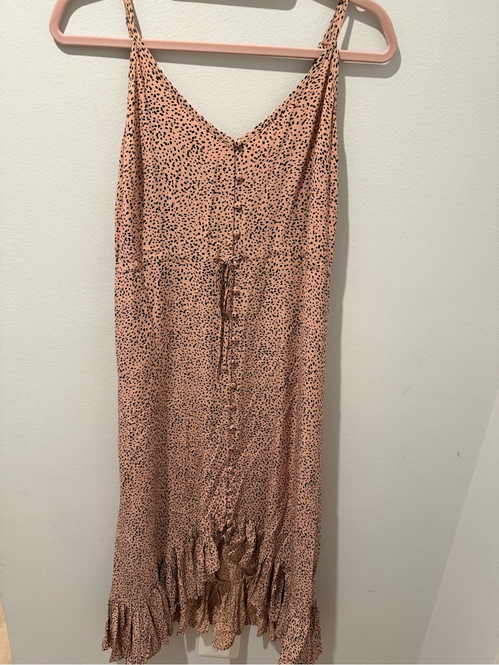 Rails Pink Spotted Frida Dress with Ruffle Hem